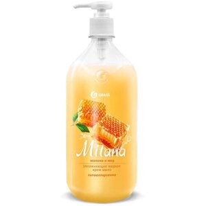 Антибактериальное жидкое крем-мыло "Milana Молоко и мед", жидкое мыло для рук, 1000 мл.