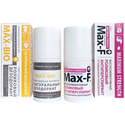 Антиперспирант Max-F NoSweat 35% Maximum Strength и Дезодорант MAX-BIO Смягчающая формула