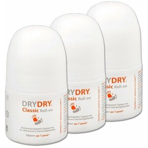 Антиперспирант роликовый Dry Dry Classic Roll-on, от обильного потоотделения, 35 мл, 3 шт.