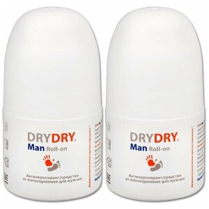 Антиперспирант роликовый Dry Dry Man Roll-on от обильного потоотделения, 50 мл, 2 шт.