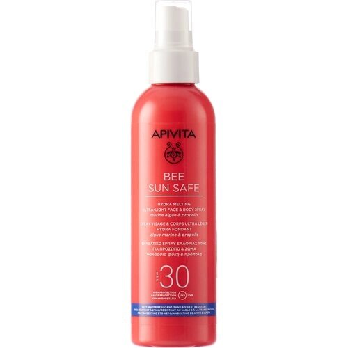 APIVITA/апивита, Солнцезащитный тающий ультра-легкий спрей для лица и тела SPF30 / Средство для защиты от солнца для детей и взрослых, 200 мл