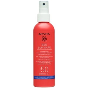 Apivita Bee Sun Safe Спрей солнцезащитный тающий ультра-легкий для лица и тела SPF50 200мл