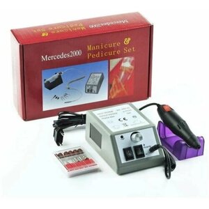 Аппарат для маникюра и педикюра TDK-812/снятие гель лака/набор фрез/подставка для ручки/серый