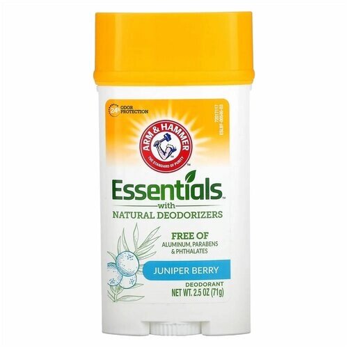 Arm & Hammer, Essentials Natural дезодорант с натуральными дезодорирующими компонентами, для мужчин и женщин, Можжевеловая ягода 2,5 унции (71 г)