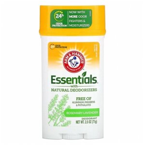 Arm & Hammer, Essentials Natural дезодорант с натуральными дезодорирующими компонентами, для мужчин и женщин, розмарин и лаванда 71 г (2,5 унции)