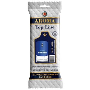 AROMA TOP LINE Влажные салфетки универсальные парфюмированные Blue Label №11, 30 шт.