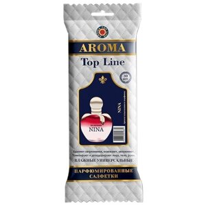 AROMA TOP LINE Влажные салфетки универсальные парфюмированные Nina Ricci Nina №12, 30 шт.
