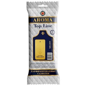 AROMA TOP LINE Влажные салфетки универсальные парфюмированные Paco Rabane 1 Million №21, 30 шт.