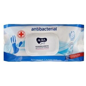 AURA влажные салфетки с антибактериальным эффектом, 180 шт