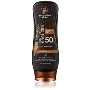 Australian Gold SPF 50 BRONZER лосьон защита для загара на солнце С бронзаторами (237 мл)