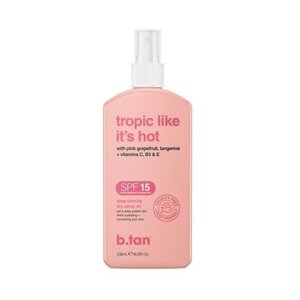 B. TAN Tropic Like It's Hot SPF 15 Сухое масло-спрей для загара с пантенолом 236 мл