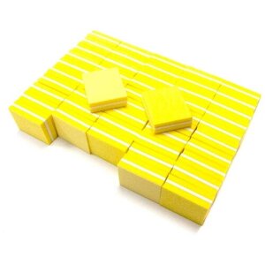 Баф для ногтей мини-баф пилки 50 штук, 100/180 грит / HomeShop / цвет желтый