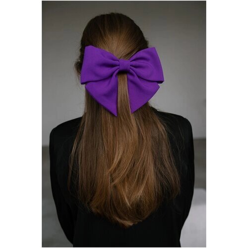 Бант для волос MAYYA на заколке-автомат 10 см, фиолетовый