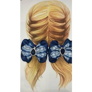 Банты для волос школьные, синие 2 шт