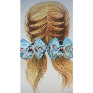 Банты для волос "Тильда" Голубые на резинке для девочек