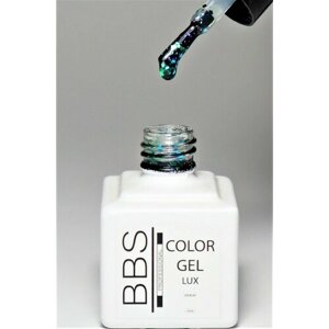 BBS professional гель лак для ногтей с блестками синими, зелёными, голубыми CONFETTI №3