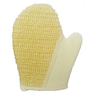 Beauty format Мочалка рукавица среднего плетения из крапивы и хлопка (45462-8039) бежевый
