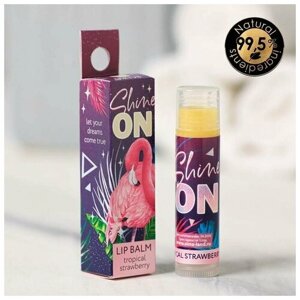 Beauty Fox Бальзам для губ Shine on: с маслом кокоса, аромат клубника