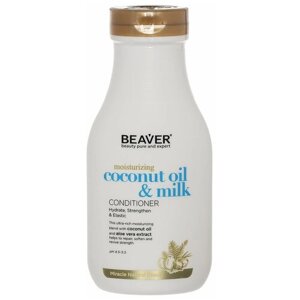 BEAVER кондиционер для волос Coconut Oil & milk Conditioner с маслом кокоса, 350 мл