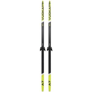 Беговые лыжи комплект VUOKATTI 190 см с креплением 75 мм Step Black/Yellow