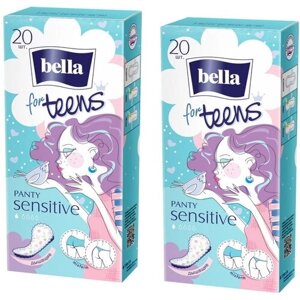 Bella прокладки ежедневные For teens Panty sensitive, 1 капля, 20 шт., 2 уп.