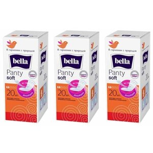 BELLA Прокладки ежедневные Panty Soft ультратонкие, 3 упаковки (3 х 20 шт.)