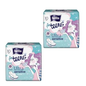 Bella прокладки for teens ultra sensitive, 4 капли, 10 шт., 2 уп.