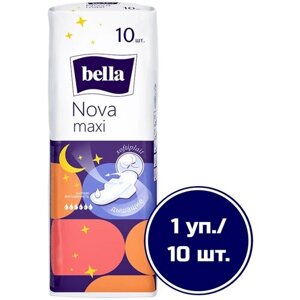 Bella прокладки Nova maxi softiplait, 6 капель, 10 шт., прозрачный