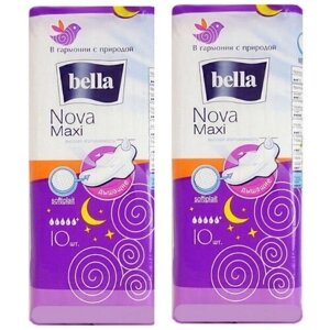 Bella прокладки Nova maxi softiplait, 6 капель, 10 шт/уп * 2уп