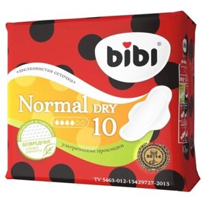 Bibi прокладки Normal Dry, 4 капли, 10 шт.