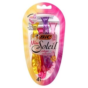 BIC Бритва женская BIC Miss Soleil Colour Collection, 3 лезвия, 4 шт.