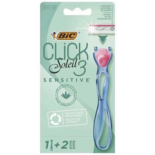 Bic Станок бритвенный Click Soleil Sensitive с 3 лезвиями + 2 кассеты в уп.