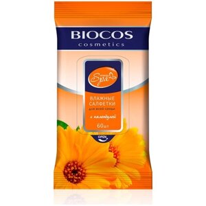 BioCos Влажные салфетки для всей семьи с календулой, 60 шт.