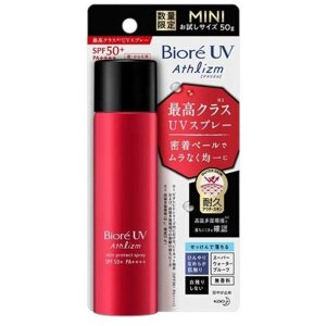 Biore UV Athlizm skin protect spray Солнцезащитный супер водостойкий спрей, SPF50 + PA , 90 гр