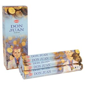 Благовоние HEM Дон Джуан Don Juan шестигранник упаковка 6 шт Перо Павлина