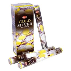 Благовоние HEM Золото Серебро Gold Silver блок 6 упаковок