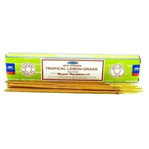 Благовоние Satya Nag Champa Tropical Lemon Grass (Тропический Лемонграсс)15г, 12 палочек