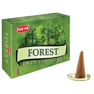 Благовония ароматические конусы HEM Хем НЕМ Лес Forest с подставкой 10 шт