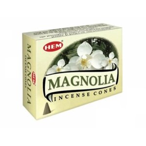 Благовония ароматические конусы HEM Хем НЕМ Магнолия Magnolia с подставкой 10 шт