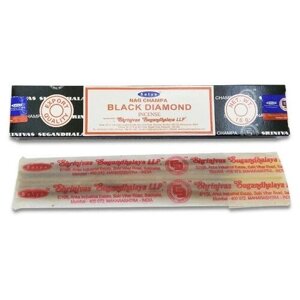 Благовония Satya nag champa Black Diamond (Черный Бриллиант) 15г, 12 палочек