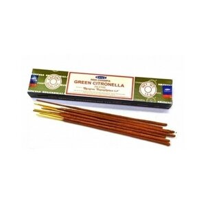 Благовония Satya, Nag Champa, Green Citronella (Зелёная Цитронелла) 15 г, 12 палочек