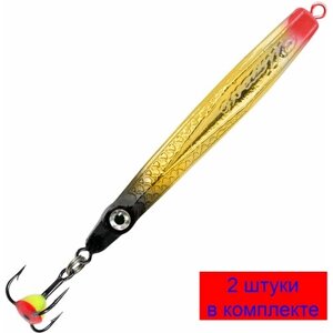 Блесна для рыбалки зимняя AQUA Штык 9,0g, цвет 08 (золото-серебро) 2 штуки в комплекте.