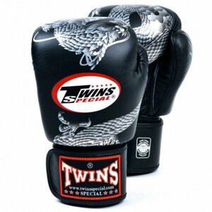 Боксерские перчатки Twins Special FBGV-23 black silver 14 унций