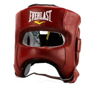 Боксерский шлем с бампером Everlast Elite Leather Red (L/XL)