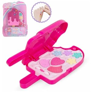 Большой набор детской косметики в палетке / Декоративная розовая косметика для девочки / Маленькая принцесса