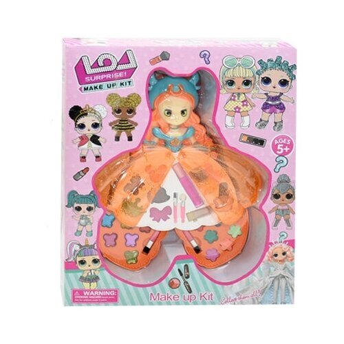 Большой набор косметики Кукла Принцесса оранжевая