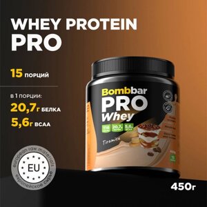 Bombbar Pro Whey Protein Протеиновый коктейль без сахара "Тирамису", 450 гр