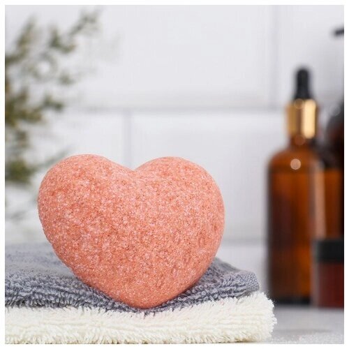 Бомбочка для ванны Добропаровъ Сердце с ароматом клубники, красная