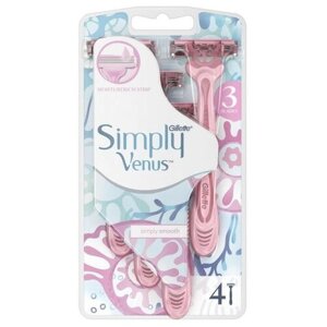 Бритва Gillette Simply Venus 3, одноразовая, 4 шт. В упаковке шт: 1