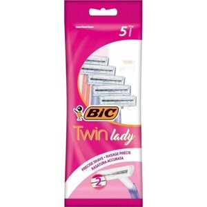 Бритвы одноразовая женская BIC Twin Lady 2 лезвия, 5шт - 4 шт.